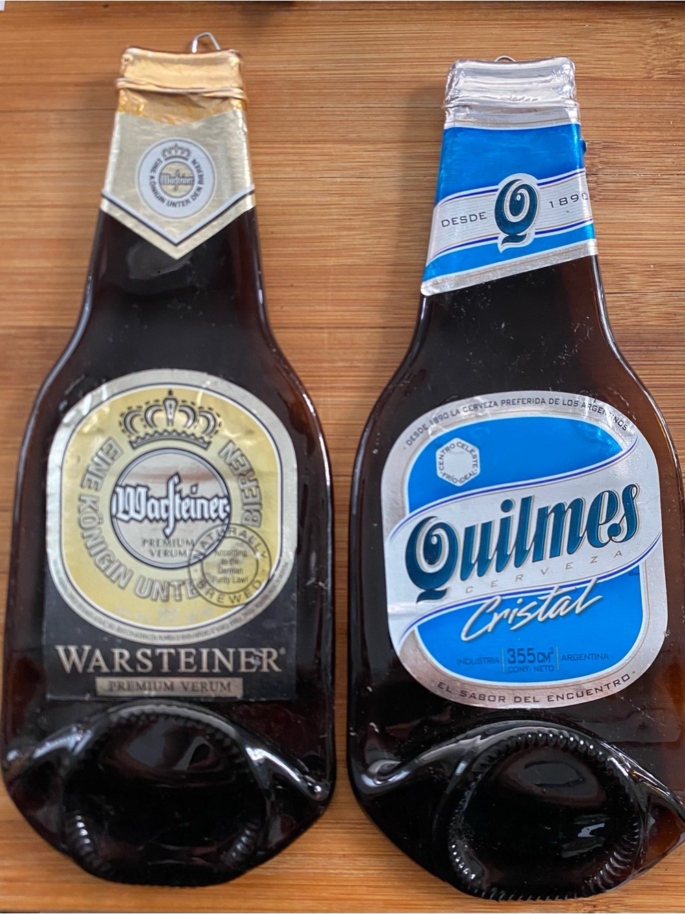 Warsteiner & Quilmes Bottle Wall Decor - Blue and Gold